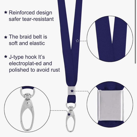 Bulk 50 Pack Lanyards for Id Badges - Picture 3 of 5